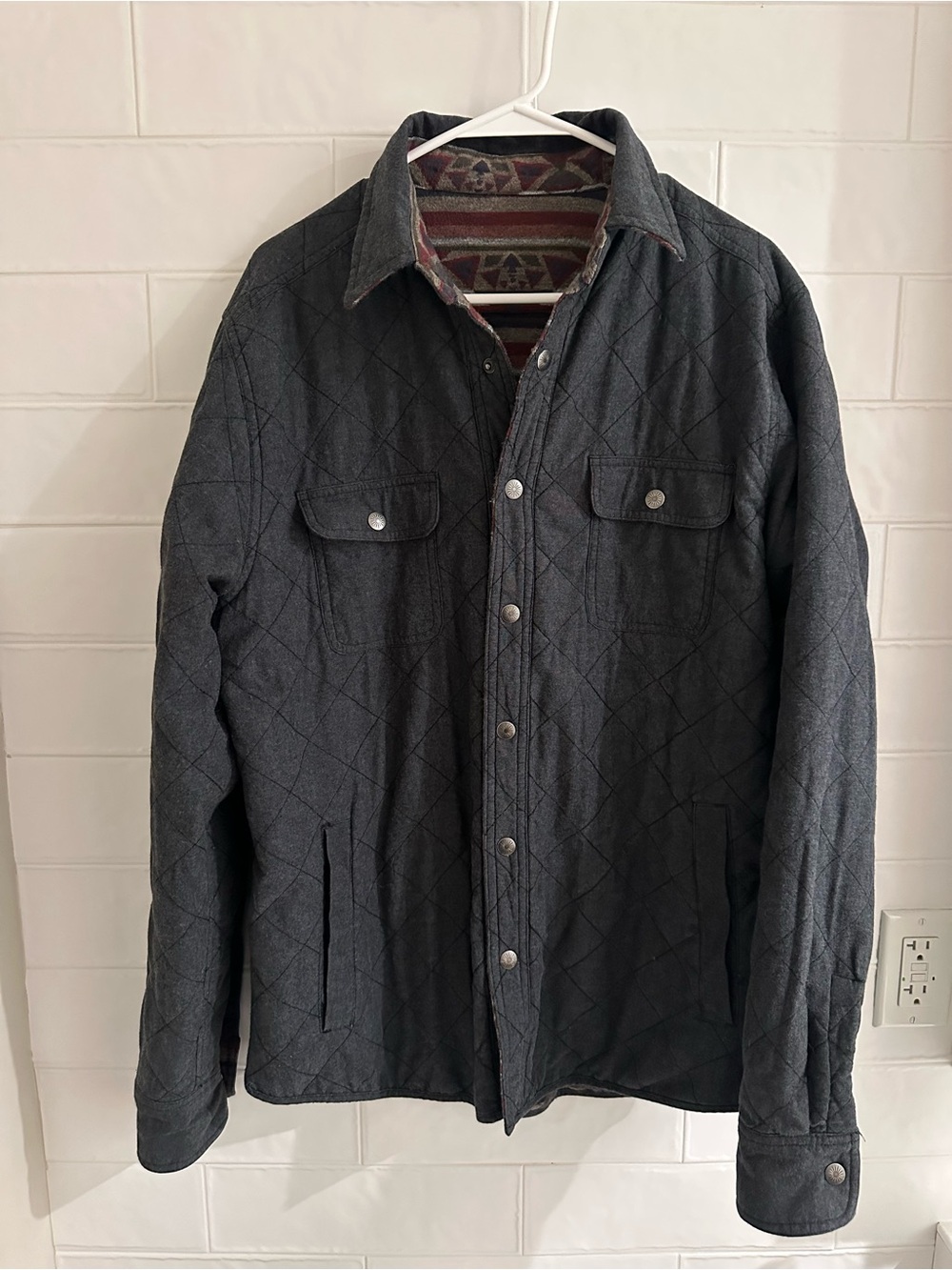 Faherty Bondi Reversible Jacket Aztec Southwest Large Mens Shirt Shacket